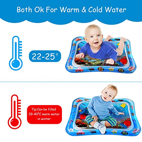 Marysay Infant Toys 3 6 9 Months Baby Gift Tummy Time Water Mat Inflatable Play Mat for Baby Boys Newborn Girls Size 26”x20”