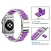 GreenInsync Apple Watch Bands 38mm Metal, Special Edition Stainless Steel Wristbands Metal Buckle Clasp Watch Strap Replacement Bracelet with Silicone Cover Purple for Apple Watch Series 3/2/1 2017
