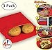 (3 Pack) Microwave Potato Bag, Corn, Day-old bread, Tortillas Cooker Bag, Washable and Reusable, Red