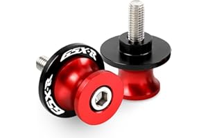 GZYWMJZ Pack of 2 Motorcycle Swing Arm Spools For Suzuki GSXR 1000 GSXR600 GSXR750 GSX-R 125 150 GSXR 600 750 GSX-R750 GSX-R1000, M8 Swingarm Slider Stand Paddock (Red)