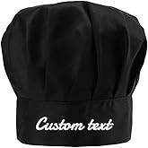 Custom Chef Hat with Embroidered Name,Personalized Adjustable Elastic Baker Kitchen Cooking Chef Cap
