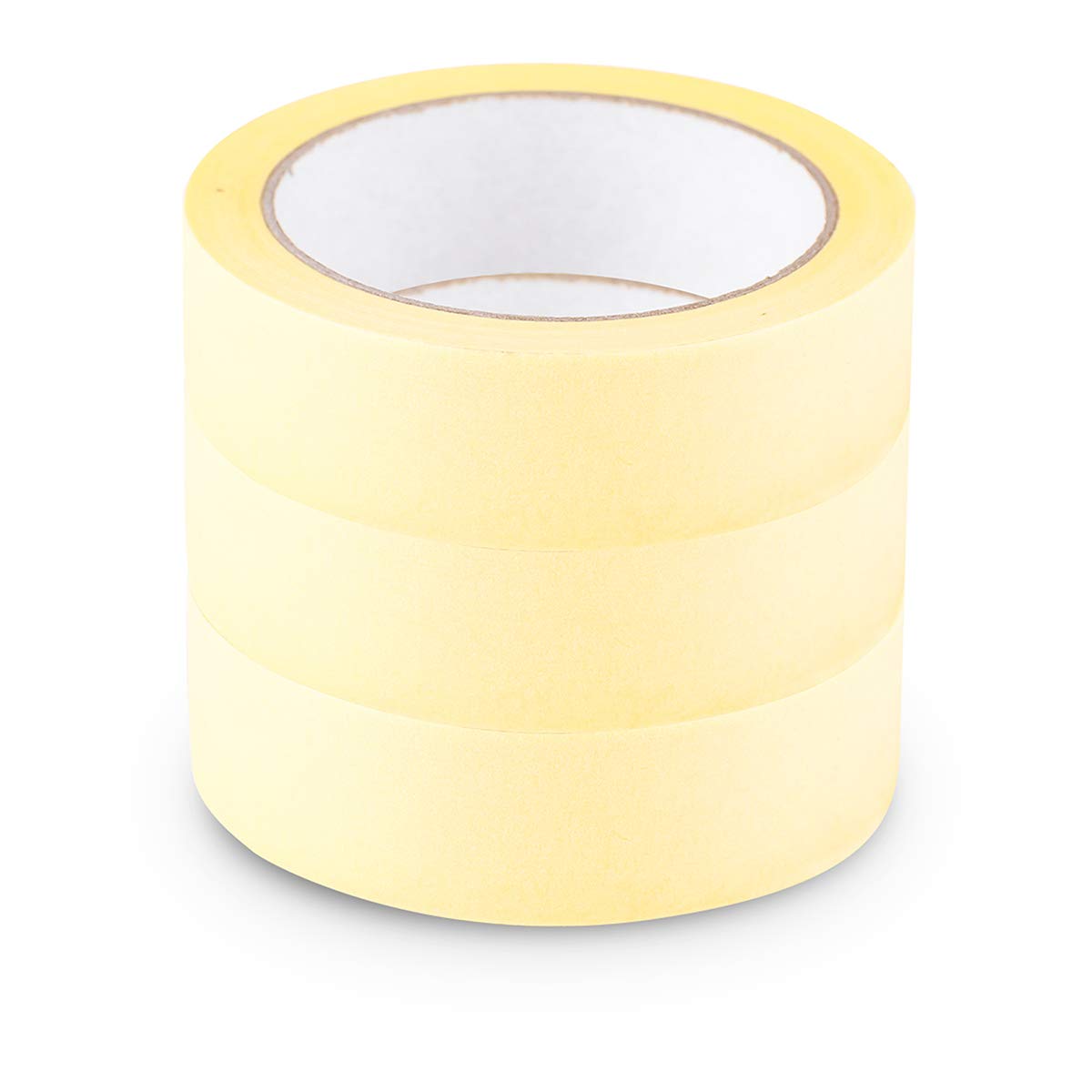 Scley Masking Tape, Yellow, 30 mm x 33 m, Pack of 3, Indoor Use, Waterproof