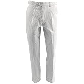 MSBUTIKS Men's Summer Seersucker Slim Fit Pants Flat Front Lightweight Sear Sucker Suit Separate Pants Trousers