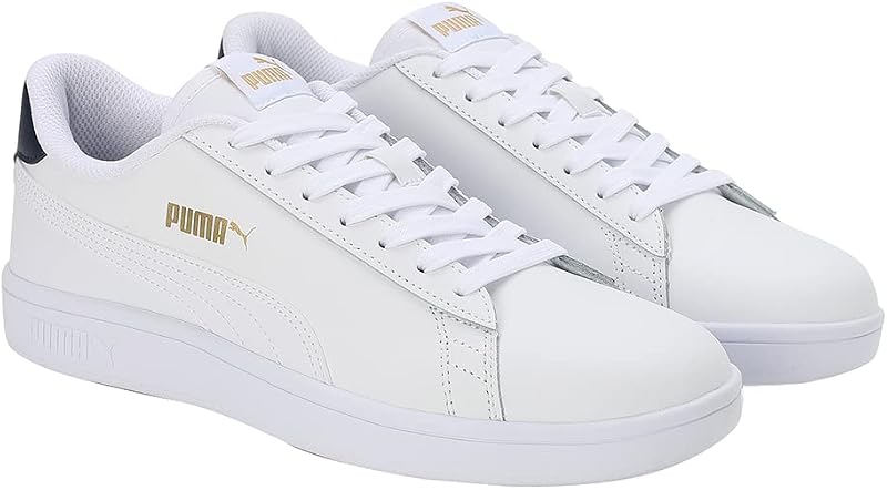 Puma smash v2 l, calçados esportivos adultos unissex, puma white-puma white-peacoat-puma team gold, 40 eu — foto 5 de 7