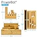 PowerBot PB5100 40Watt 8Amp 5 USB Port Rapid Charger Universal Desktop Charging Station w/ Bamboo Finish, Multi Device Charging Dock, Organizer Stand for Tablets, Apple Watch, Smartphones up to 5.7