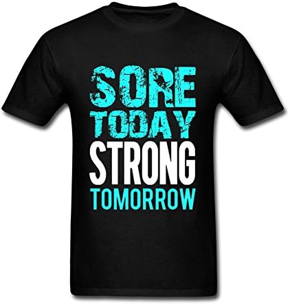 OULIN Men's Sore Today Strong Tomorrow T Shirt Black XL
