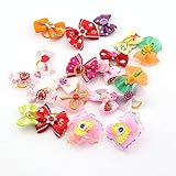 Owfeel 20pcs Pet Animal Dog Hair Bows Accessories with Rubber Bands