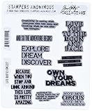 Stampers Anonymous Tim Holtz Cling Rubber Life Quotes Stamp Set, 7