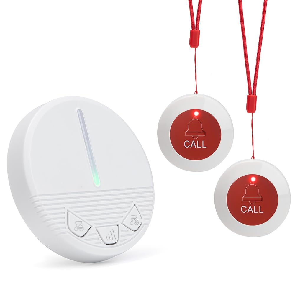CYSSJF Personal Alarm for Elderly & Disabled Home Care – 2 Emergency Call Buttons with 120dB Receiver – Bedside & Toilet Alert, No Wi‑Fi Needed, Waterproof, UK Plug — image 1