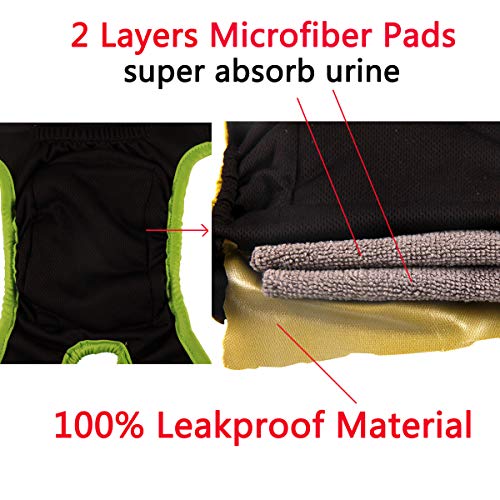 Washable Dog Diapers Female for Small Dogs 4 Pack,Premium