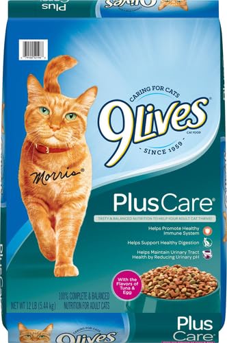 9LIVES PLUS CARE DRY CAT FOOD, 12 LB. BAG