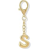 Vintashion Gold Plated Bubble Initial Letter Keychain for Women Car Key Bag Purse Decorative Keyring Charm Accessory