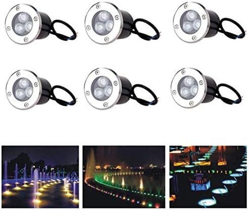 SZYOUMY 6pcs 3W LED Underground Path Light Yard Garden Landscape in-Ground Well Lights High Power Outdoor Decorative Spotlight,High Voltage,AC85-265V, IP65 Waterproof White
