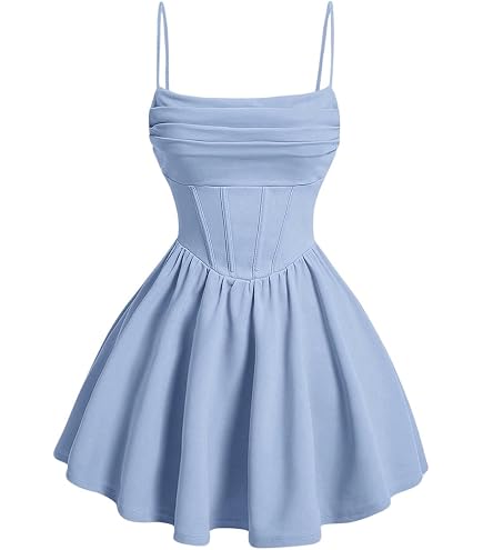 B. Darlin Womens Juniors Lace-Up Mini Fit & Flare Dress Blue 5/6, Royal : Clothing, Shoes & Jewelry
