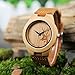 BOBO BIRD F29 Women's Casual Wooden Watch Handmade Elk Deer Head Wrist Watch with Soft Brown Leather Strap Great Gifts for Women