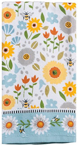Kay Dee 4 Piece Kitchen Set - 2 Terry Towels, Oven Mitt, Potholder (Garden Bee)