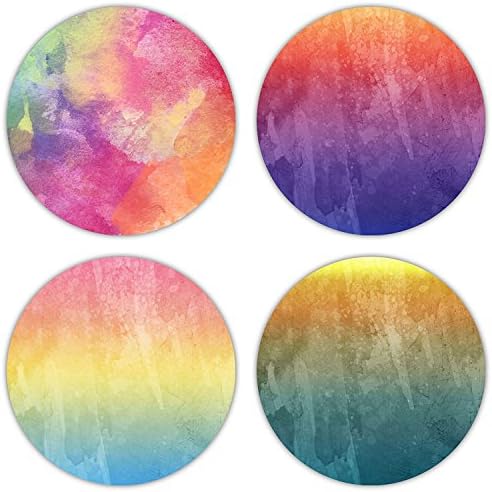 Coastero Absorbent Stone Drink Coasters - WATERCOLORS