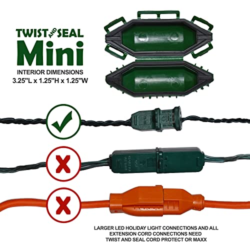 Twist and Seal Mini Holiday Light Cord Protector and Christmas Light