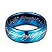 TUSEN JEWELRY 8mm Blue Plated Lord The Rings Tungsten Ring