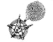 Invert Pentacle Pentagram Ghost Skeleton Laveyane Baphomet Pewter Pendant + 24