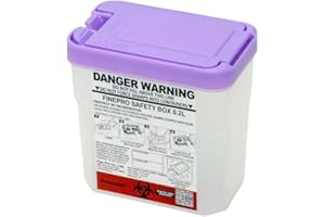 FINEPRO 0.2L(0.2Qts.) Size Portable Pen-Needle Disposal Container Diabetes Care (0.2L, Purple+Clear, 1)