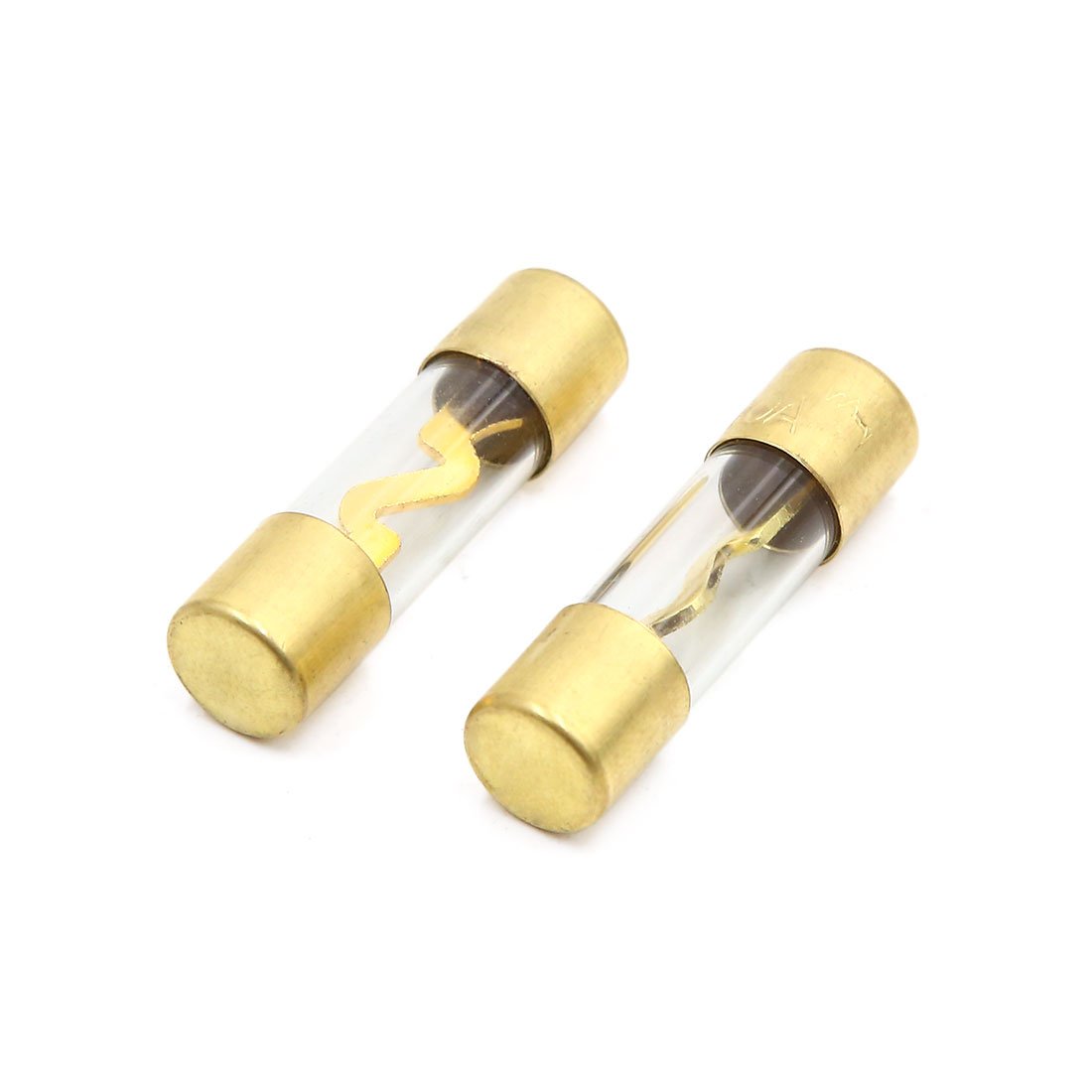 sourcingmap 2pcs 100A Gold Tone Car Audio AGU Glass Fuses Tube 38 x 10mm