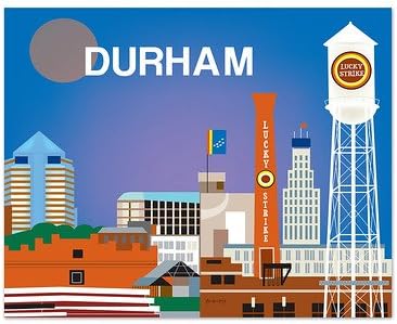 Amazon Com Durham Carolina Del Norte Retro Arte De La Pared De