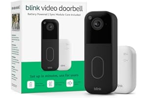Blink Video Doorbell (newest model) – Head-to-toe HD view, two-year battery life, and simple setup. Sync Module Core included – System (Black)