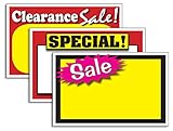 150 ASSORTED RETAIL STORE PRICE SIGNS: NEW! CLEARANCE/SALE/SPECIAL LOT OF 150