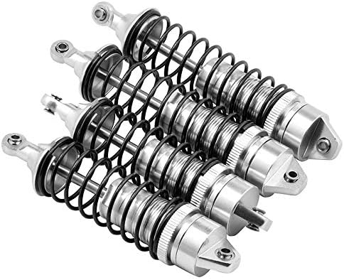 LNL Rc Upgrade Replacement (Silver Big Bore Full Aluminum Front&Rear Shock Damper Absorber Assembled for Traxxas Tx4 XLV-5 Traxxas Slash 4x4 4WD Option Parts 4Pack