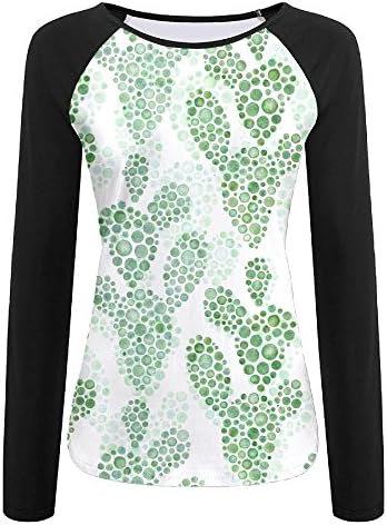Mdad Cactus Pattern Women Pullover Autumn Long Sleeve T-Shirt Sweatshirts Blouse Tops 3D Printed