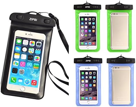 ZIPBI 2017 Waterproof Case, 3 Pack Clear Waterproof Pouch Compatible with iPhone 7, Google Pixel XL, Samsung, HTC, LG, Floating, Blue Black Orange Pink (3 Pack (Black,Green,Blue))