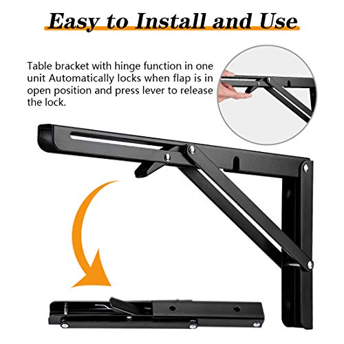 Folding Shelf Brackets, Heavy Duty Metal Triangle Shelf Bracket, DIY