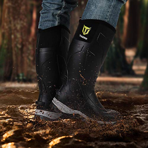 TIDEWE Rubber Boots for Men, Waterproof Durable Unique Design Rain