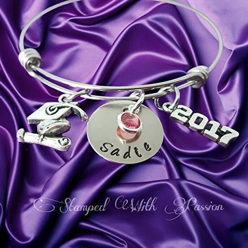 Graduation Bracelet, Personalized Graduation Gift 2019, Hand Stamped Graduation Jewelry, Unique Custom Bracelet Graduate Bracelet 2019, Class of 2019, Class of 2020, Class of 2021, Class of 2022