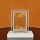 WANLIAN Moving Sand Art Picture Dynamic Sand Picture Golden Desktop Sand Art for Home Decor and Office Large Size (9x7inch)