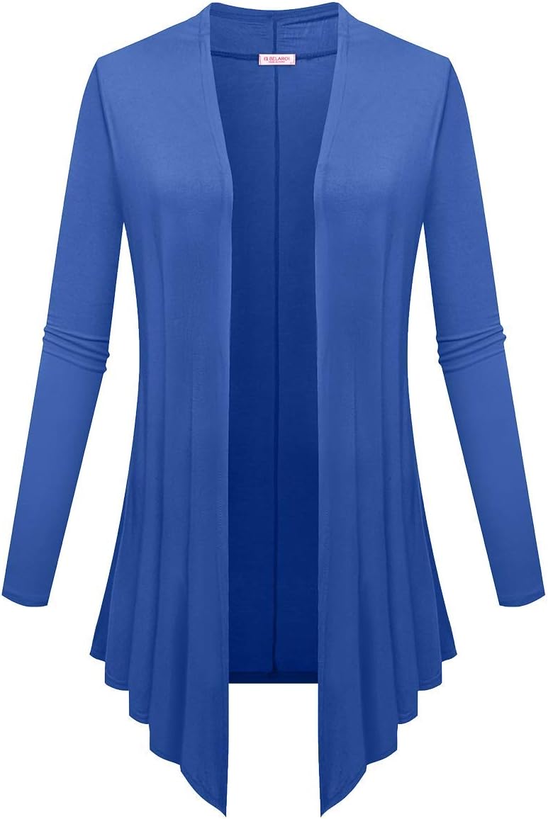 BELAROI Women Plus Size Open Front Lightweight Soft Drape Light Long Cardigan