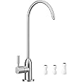 PURENAT Reverse Osmosis/RO Water Faucet,Lead-Free Drinking Water Faucet,Safe Water Filter Faucet,Brushed Filtered Water Faucet(304 Stainless Steel) for Kitchen Sink with 2 Size of Quick Fittings