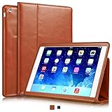 KAVAJ Leather iPad Air Case Cover "Berlin" for Apple iPad Air Cognac-Brown Genuine Cowhide Leather with Built-in Stand Auto Wake/Sleep Function. Slim Fit Smart Folio covers iPad Air Model