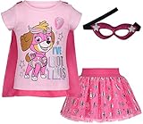 (922961PAT) Paw Patrol Toddler Girls Sky Cosplay Costume Skirt Set with Cape and Tiara in Pink, 2T