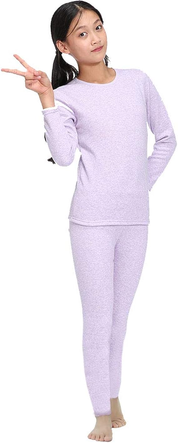 Amazon Nuodunkeji ガールズ ヒートテック 冬用起毛 長袖 防寒肌着 インナーシャツ 上下セット 長袖シャツ ロングタイツ インナーウェア 吸湿発熱 保温 インナーシャツ 通販