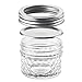 Nellam Quilted Glass Jars with Lids - 4 OZ Wide Mouth Crystal Jelly Glasses, Set of 24 Silver, for Canning, Preserving Food - each Mini Mason Jar is Freezer, Microwave, and Oven Proof