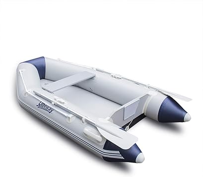 Uboway 2 Or 4 Person Inflatable Dinghy Boat Raft Fishing Raft Set With Inflatable Bottom Floor And Alumium Oars Support Install Engine