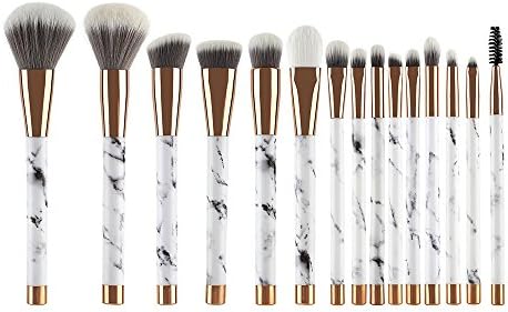 Makeup Brushes 15 Pieces Makeup Brush Set Premium Face Eyeliner Blush Contour Foundation for Powder Liquid Marble handle Cosmetic Brushes