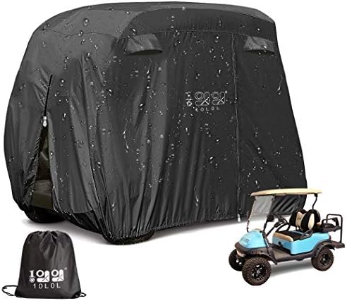 9.99WORLD MALL Universal Golf Cart Cover, 4 Passenger Golf Cart Storage Cover for EZGO, Club Car, Yamaha, Rainproof Waterproof Sunproof Dustproof Protection