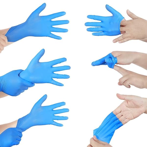 SYNTHETIC VINYL EXAM GLOVES – LATEX-FREE & POWDER-FREE – MEDIUM, BMPF-3002(BOX OF 100) BLUE