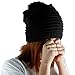 Samtree Unisex Slouchy Beanie Hat Stripe Knit Cap Loop Scarf Neckerchief Dreadlocks(Black)