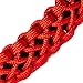WaterFit Paracord Carrier Strap Cord with Safety Ring and Carabiner for 12-Ounce to 64-Ounce Wide Mouth Water Bottles, Red/Compass