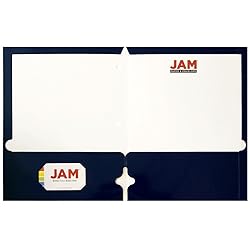 JAM PAPER Laminated Two Pocket Glossy 3 Hole Punch