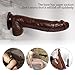 Greenpinecone Realistic Soft 8.66inch Dildo with Suction Cup, Anal and Vaginal G-spot Sex Toy, Dark Brown